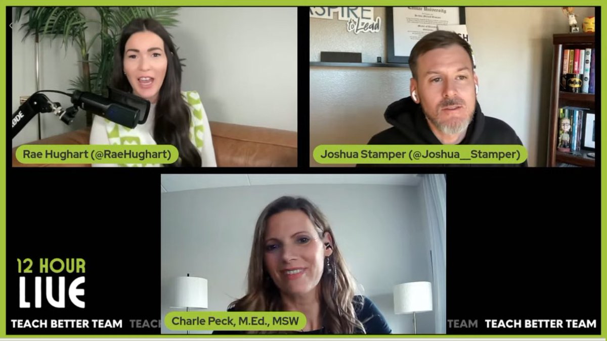 JustRimmey's tweet photo. It’s time for @RaeHughart @Joshua__Stamper and Charlie Peck to talk about writing in Education on the @teachbetterteam #12hourlive https://t.co/sTyMJ3ZChy https://t.co/3t0Hh91cDD