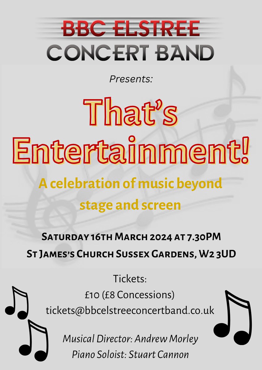 BBCECB's tweet image. 2 weeks to go until our That&apos;s Entertainment concert! Have you got your tickets yet? Find out more here: bbcecb.weebly.com/concert-dates.… #londonconcert #concertband