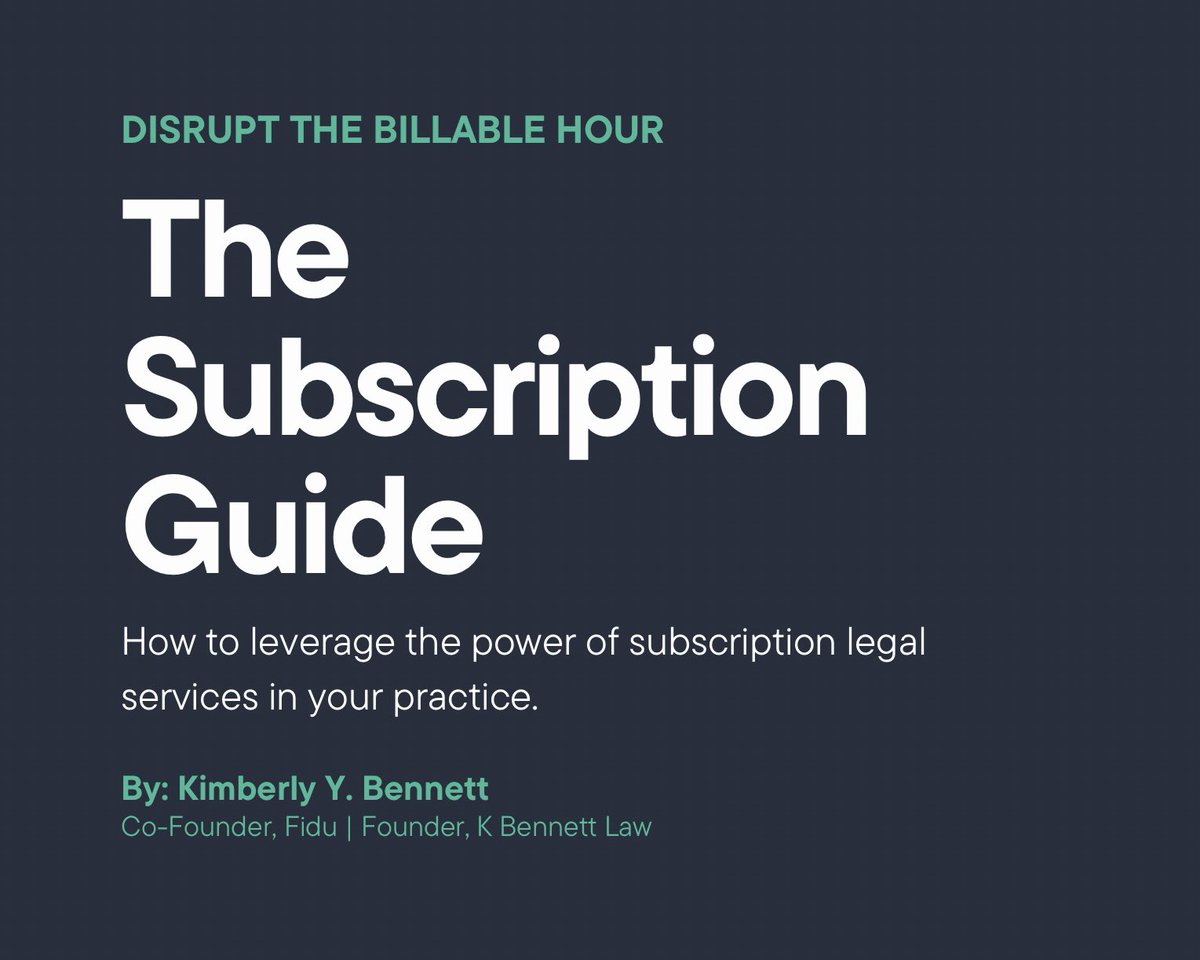 🚀 The Subscription Guide is here! Interested in running a Subscription Practice? Want to refresh your current subscriptions? Tired of hourly billing? I’ve got you. Learn how to: ✅ Ditch hourly billing ✅ Run a process-driven law firm And more…⤵️ fidulegal.com/freebies