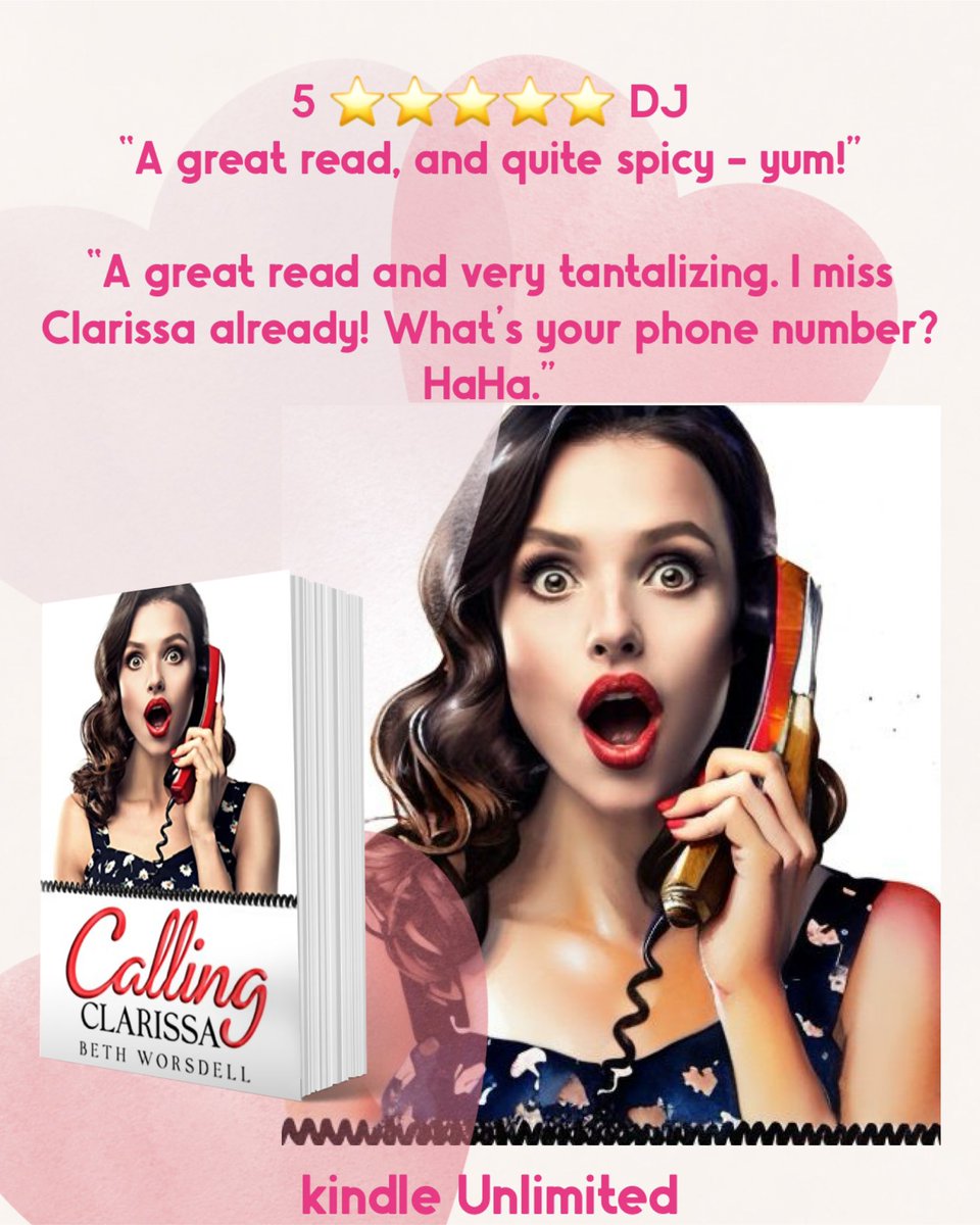 5 ⭐️⭐️⭐️⭐️⭐️ from, DJ, on #amazon. Thank you so much for reading and reviewing, DJ. 😆😆

#callingclarissa #ku #kindleunlimited #romcom  #spicybooks #booktok  #tessabailey #lucyscore #pippagrant #christinalauren #emilyhenry  #bookreview  #spicybookrecs #bookrecommendations
