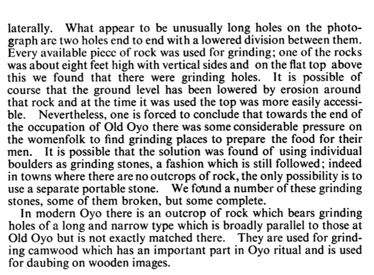Those are not “footmarks”, they are Grinding holes. 

👇 INVESTIGATIONS AT OLD OYO, 1956—57