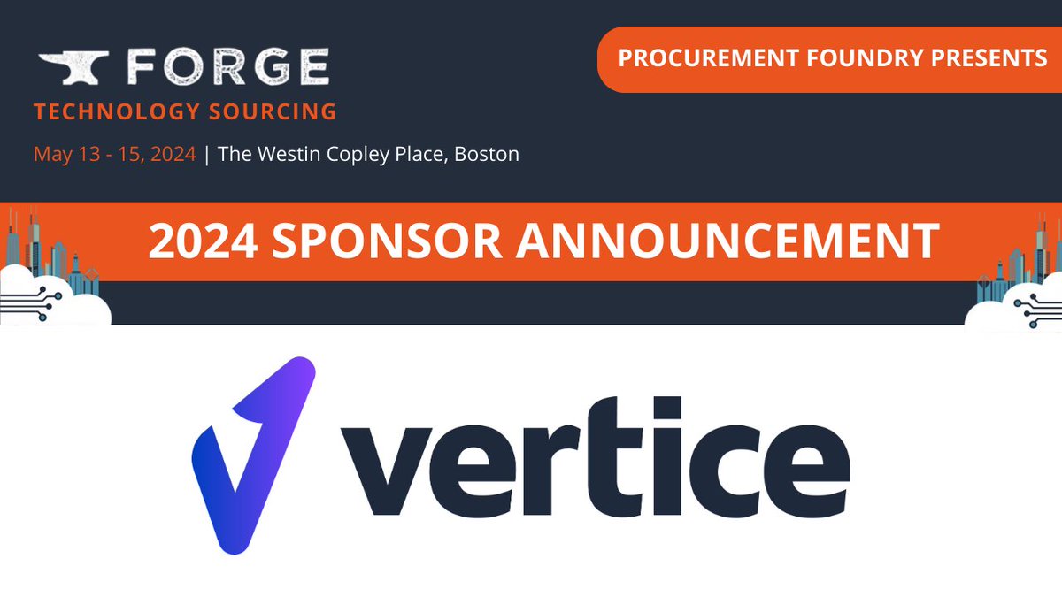 We are excited to announce that @verticeHQ will join as a sponsor at #ForgeTech24. Maximize relationships between procurement & finance to unlock potential. Apply to be considered for a guest pass at this exclusive event: hubs.li/Q02mTdcv0