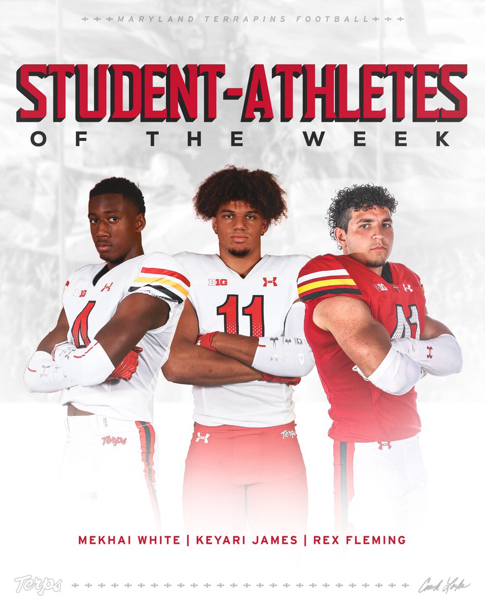 Michael Locksley (@coachlocks) on Twitter photo Congrats to our Student-Athletes of the Week!
<a href="/mekhai_white/">Mekhai White</a>, <a href="/KeyariJames/">Keyari James</a>, <a href="/RexFleming8/">Rex Fleming</a> Congrats to our Student-Athletes of the Week!
<a href="/mekhai_white/">Mekhai White</a>, <a href="/KeyariJames/">Keyari James</a>, <a href="/RexFleming8/">Rex Fleming</a>