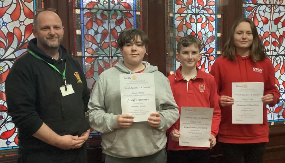 StBrigidsSch's tweet image. Congratulations to Jessica, Joseff and Christian who last night competed in the Rotary International in Great Britain and Ireland District Final Intermediate Competition! All their hard work rewarded them with 1st place and they are now through to the finals in Norwich in April!