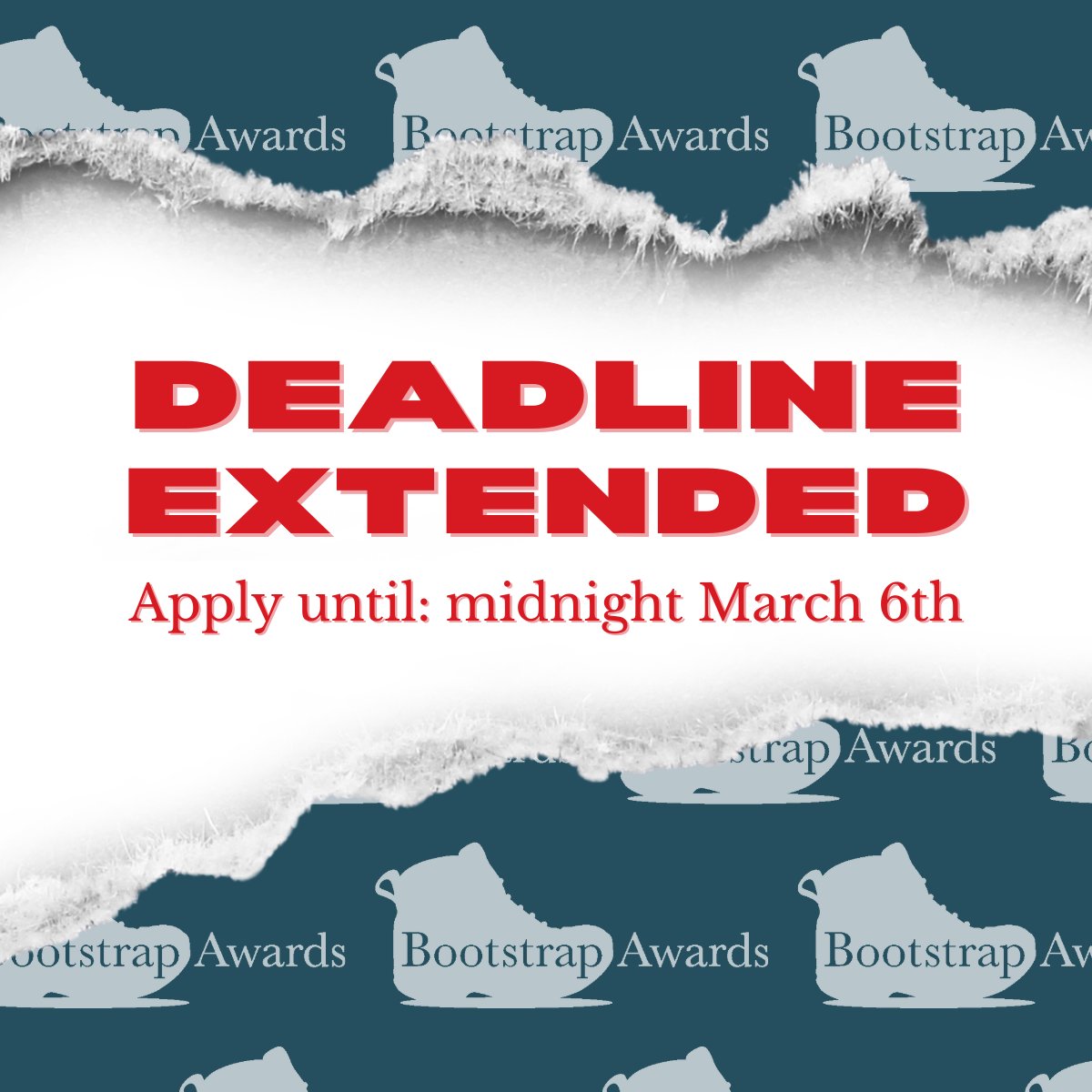 ⏰ APPLICATION DEADLINE EXTENDED TO MIDNIGHT MARCH 6TH!! ⏰

This is the LAST last chance for #Ottawa #entrepreneurs, small businesses, innovators and bootstrapped businesses to be recognized as business leaders at the Bootstrap Awards! 

Apply now: theottawanetwork.com/bootstrapawards