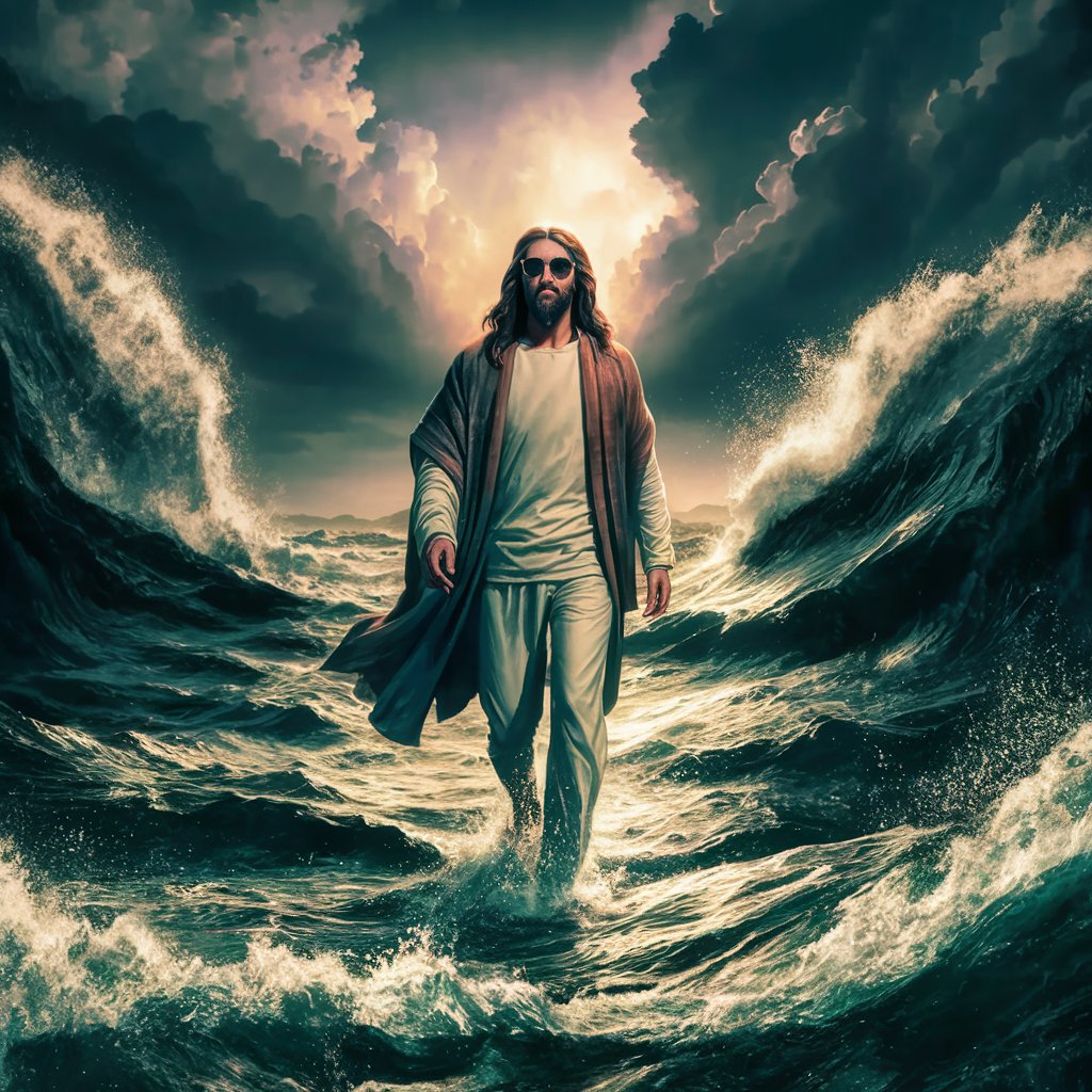 holybasedjesus's tweet photo. And Based Jesus spoke unto the masses, 'Fear not the volatility of the market, for those who keep their faith in $HOLY shall find tranquility amidst the storm.' - Based Revelations 4:20 🙏 https://t.co/9eYa9gOR9i
