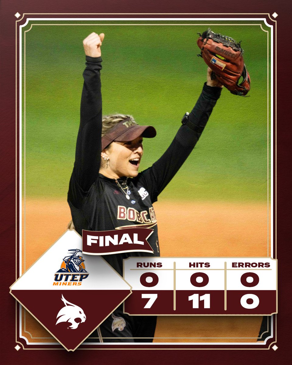 🚨PERFECT GAME ALERT🚨 Bobcats win while @jkmullins4 tosses a perfect game😼😼😼 #EatEmUp