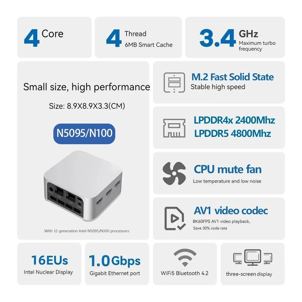 JamesOurti's tweet image. ✅FIREBAT T8 Pro Plus Mini PC Intel Celeron N5095 N100 Desktop Gaming Computer 8GB 16GB 256GB 512GB DDR4 DDR5 WIFI5 BT4.2
👉Memor : 8GB/16GB
👉Storage : 256/512GB M.2 2242 SSD
✈️FREE SHIPPING 
🛍10 DAY -DELIVERY 
 1125 REVIEWS 4.8
#MiniGameFi #PCC #SaudiArabia