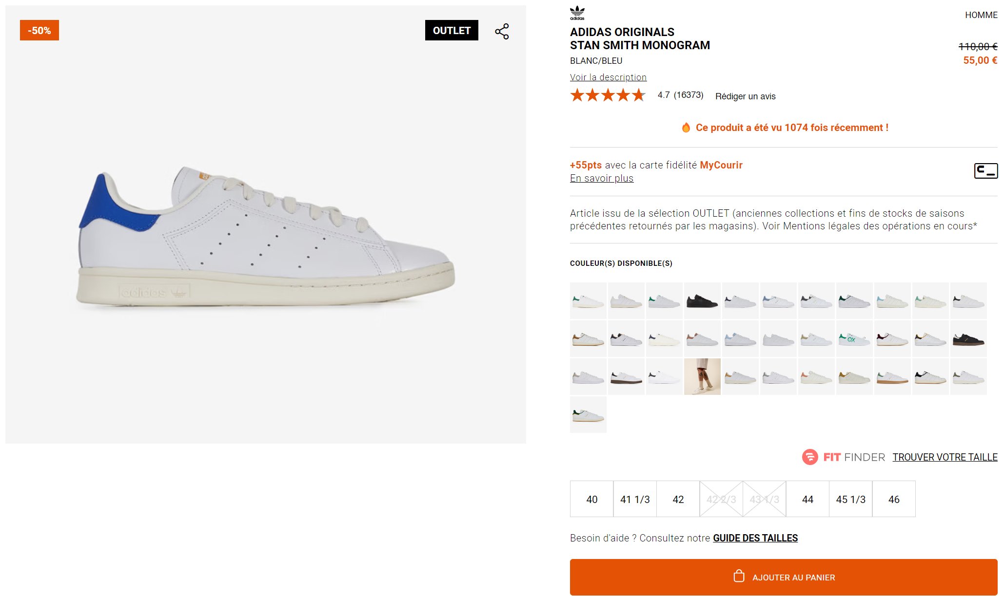 Courir adidas stan clearance smith