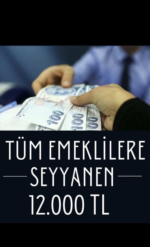 Emekli sandıkta tarih yazacak
Sayın bakan <a href="/isikhanvedat/">Prof. Dr. Vedat Işıkhan</a>

Seyyanen 12 bin lira Zam 

#EmeklininGücüSandıkta
#EmekliNetOyuRet