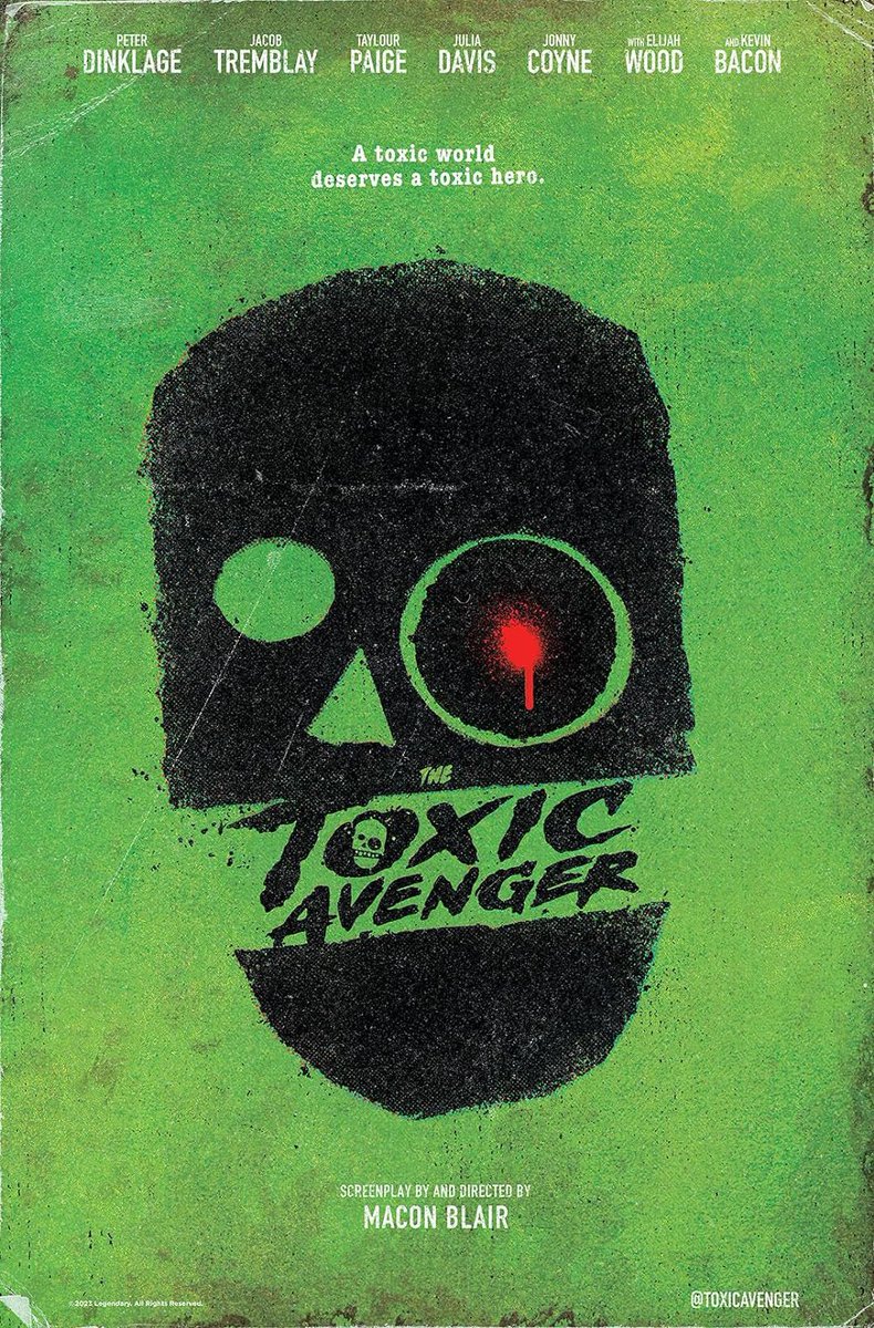 The Toxic Avenger poster. #TheActionReturns #TheHorrorReturns #THRPodcastNetwork #Action #ActionMovies #ActionFilms #ActionTelevision #ActionSeries #ActionMoviePodcast #TheToxicAvenger #PeterDinklage #MaconBlair #TromaEntertainment #LegendaryPictures