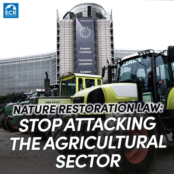 KvvKwiatkowski's tweet photo. @EU_Commission The ECR Group regrets the adoption of the controversial Nature Restoration Act a week ago in
@Europarl_EN
Tractor drivers stood in Poland, Germany and Belgium
#PPE #RenewEurope #GreensEFA #TheProgressives #EUDemocracy
#ECR #AFD #GroupeID_FR
@eucopresident
@vonderleyen https://t.co/uoHf4WdqJB