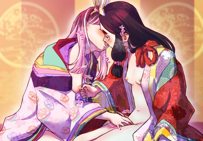 多様性の令和だし、そろそろ百合お雛様を作ってほしいという絵❤❤❤ 