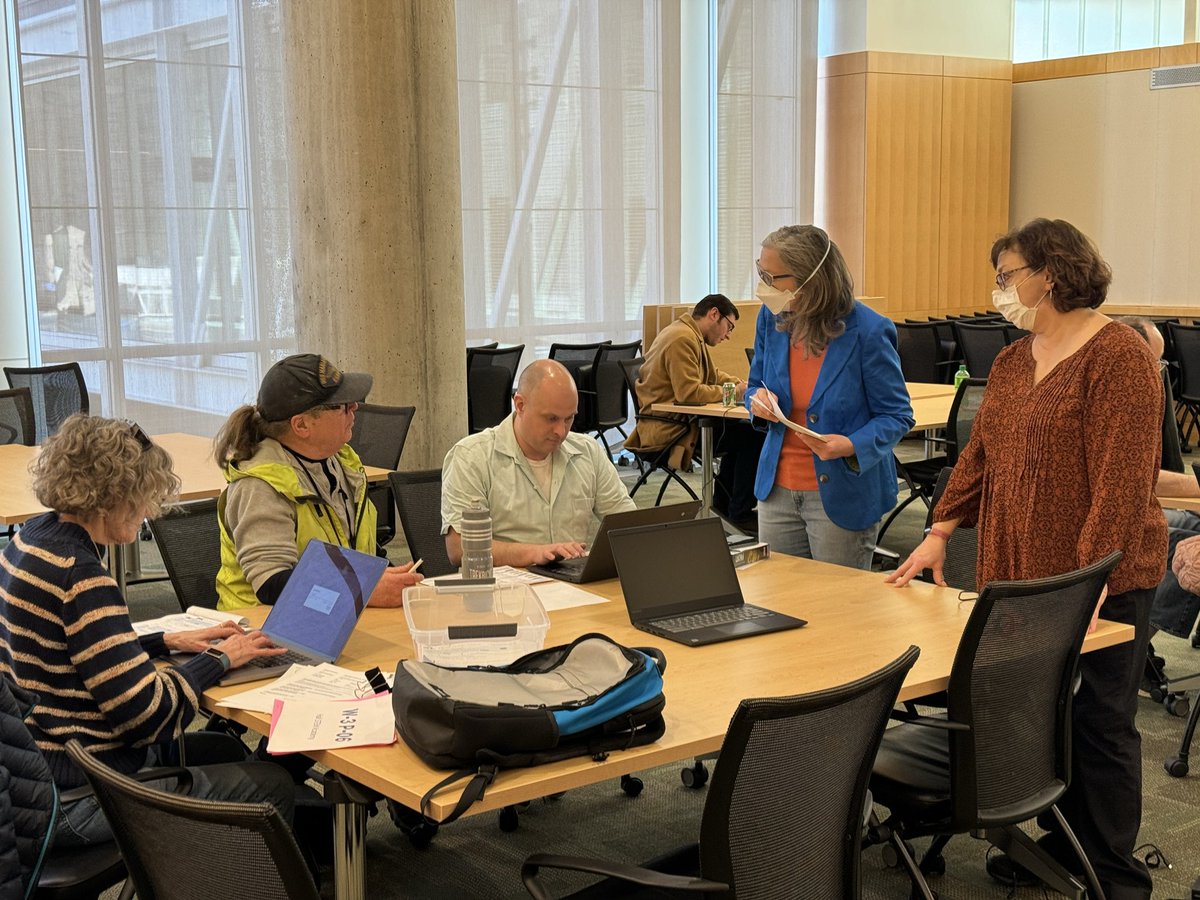 SD59DFL's tweet photo. Senate District 59 DFL pre-convention committee members are meeting today to prepare for the Convention on Saturday, March 9 at Patrick Henry High School! https://t.co/Dyq0Y64Z0m