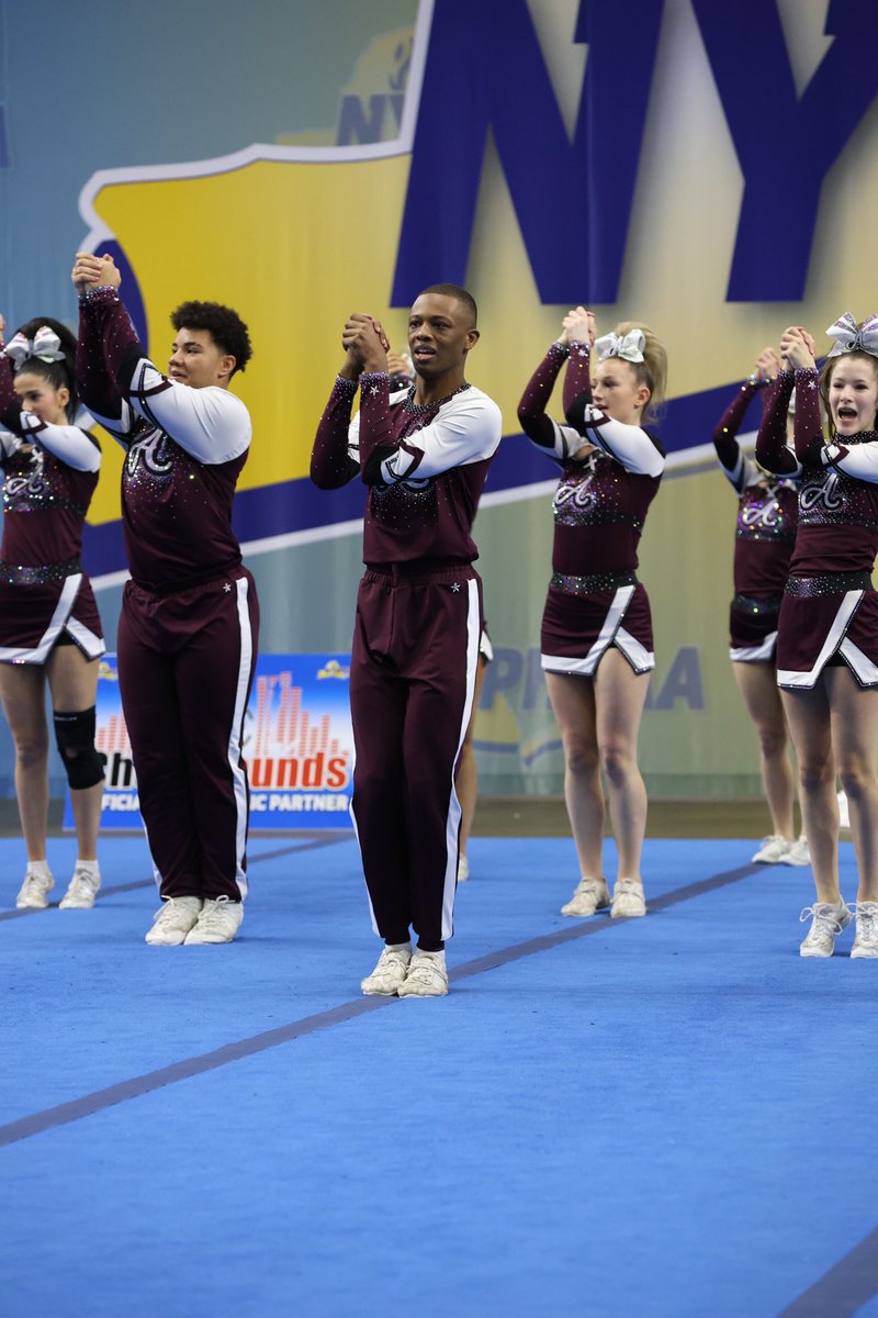 Cheer Coed: Greece Arcadia now on the mat at the #nysphsaa Competitive Cheer Championships!