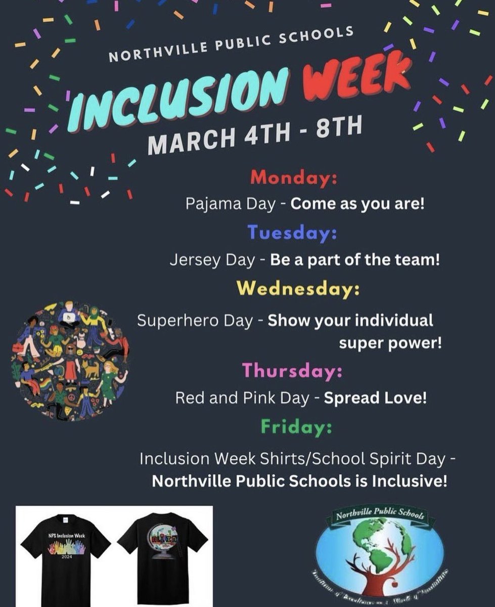 Inclusion week starts Monday! Get cozy and wear your pjs!