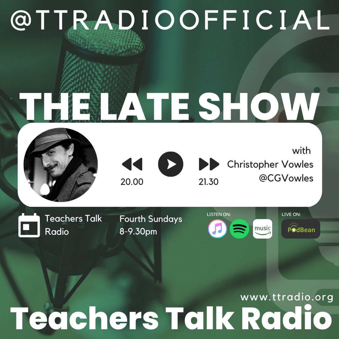 CGVowles's tweet photo. I am looking for teacher guests for some forthcoming @TTRadioOfficial shows on the following topics:
1. Managing NEA in A level English Literature.
2. GCSE English Language S&amp;L Tests.
3. The value of NPQ courses.
4. Working in Faith schools.
Message me if interested. https://t.co/x6yoSZNFAR