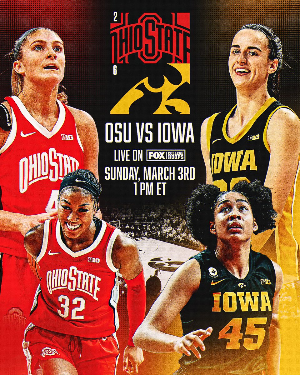 TOMORROW IN IOWA CITY! 👀🔥 @OhioStateWBB vs @IowaWBB 1pm ET on FOX!