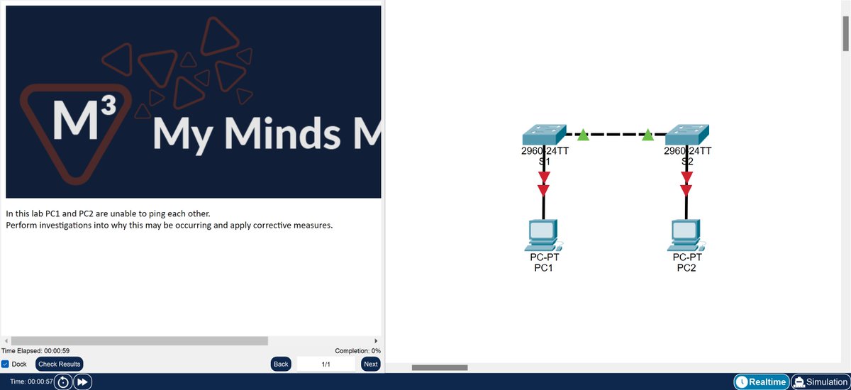 mymindsmadness's tweet image. #DailyCCNAQuestion #NetworkFundamentals
Can you solve this lab?
PC1 (192.168.0.1) cant ping PC2 (192.168.0.2)
Reply with your answer.
Download lab here: github.com/MyMindsMadness…
#CCNA #CiscoCert #Cisco #Networking #NetEng