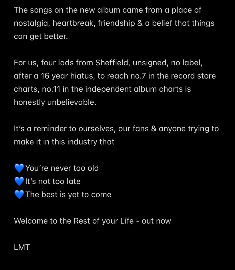 UPDATE FROM THE BAND👇🏻LMT❤️
