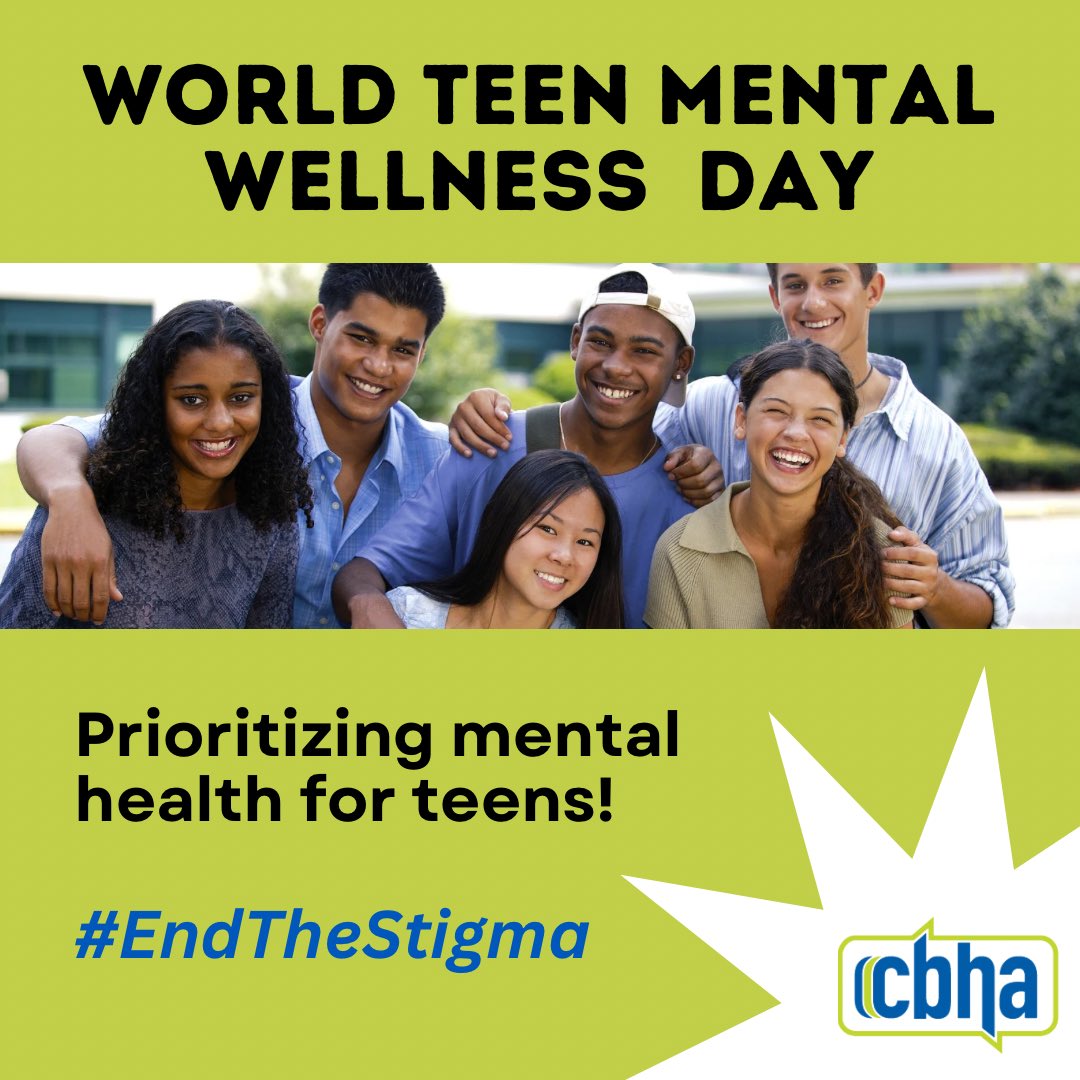Today, let's raise awareness and support for #TeenMentalWellness. 🌟#CBHA is proud to have been leading advocacy on school-based mental health resources since 2018! 🧠💟 #EndTheStigma #SupportTeens
