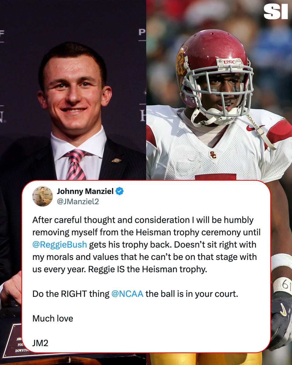 Johnny Manziel vows to skip the Heisman ceremony until the NCAA gives the trophy back to Reggie Bush: trib.al/39OXDSk