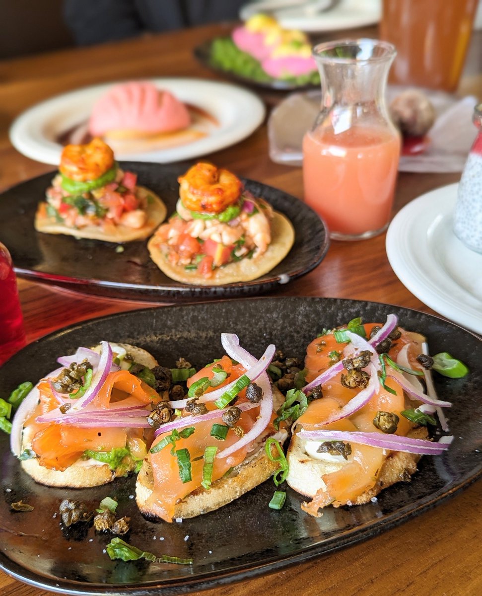 Savory Brunch lovers- we've got you! Our unlimited small plates #brunch Includes both sweet and savory selections including Salmon Avocado Toast, Campechana and house made Conchas! #BorderGrill #BorderBrunch #BrunchTime #BottomlessBrunch