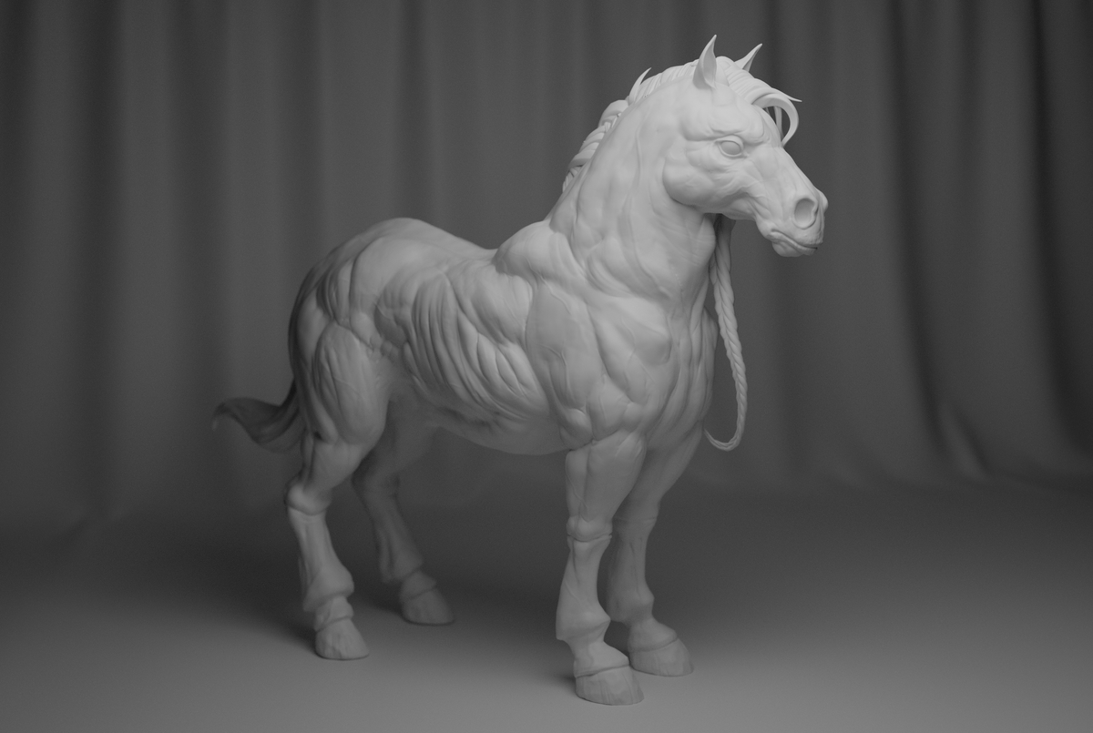 Horse study

#digitalSculpture #Anatomy #Horsesculpture