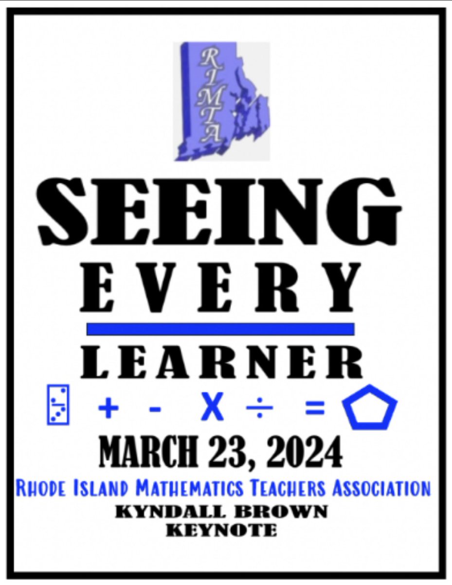 What are you doing on March 23rd? You should be at @rimtamath’s Spring Math conference!! Register at RIMTA.NET under the Events tab. If you register before March 6th you are eligible to win some sweet swag!! @RIDeptEd