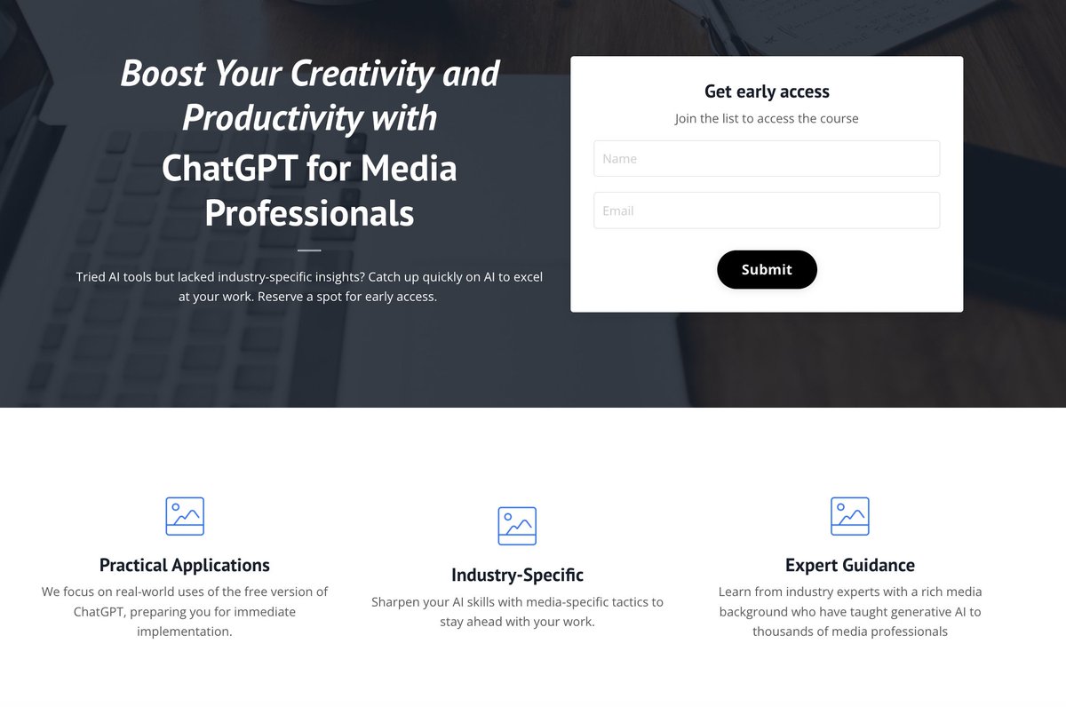 Clara Soteras (@clarasoteras) on Twitter photo I have already signed up!🙌
<a href="/ByNikitaRoy/">Nikita Roy</a> and <a href="/jeremycaplan/">Jeremy Caplan</a> launch Newsroom Robots Academy. They will offer short online courses designed to introduce media professionals to generative AI.
Boost your creativity and productivity with ChatGPT!
More info👉courses.newsroomrobots.com/?utm_source=su… I have already signed up!🙌
<a href="/ByNikitaRoy/">Nikita Roy</a> and <a href="/jeremycaplan/">Jeremy Caplan</a> launch Newsroom Robots Academy. They will offer short online courses designed to introduce media professionals to generative AI.
Boost your creativity and productivity with ChatGPT!
More info👉courses.newsroomrobots.com/?utm_source=su…
