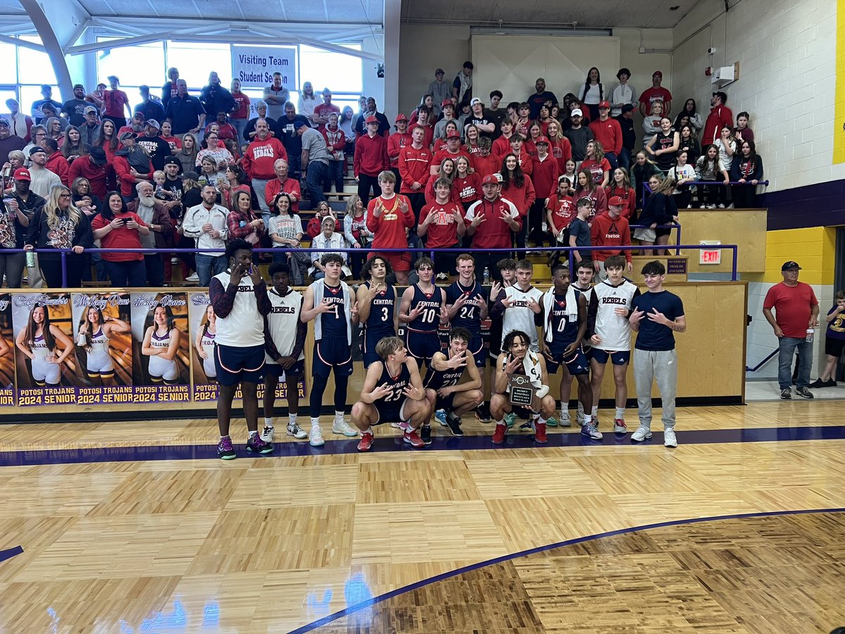 Class 4 District 2 Boys Championship

Final

2 - Rebels 57
1 - Potosi 42

Central will host a sectional on Tuesday, more info to come.

<a href="/MattKing_Sports/">Matt King</a> <a href="/STLhssports/">STLhighschoolsports</a> <a href="/MyMoInfoSports/">KTJJ/KREI Sports</a> <a href="/KFMOsportsBB/">KFMO Sports</a> <a href="/missouri_sports/">Missouri Sports Network</a> <a href="/scoreboardguy/">SCOREBOARD GUY</a>