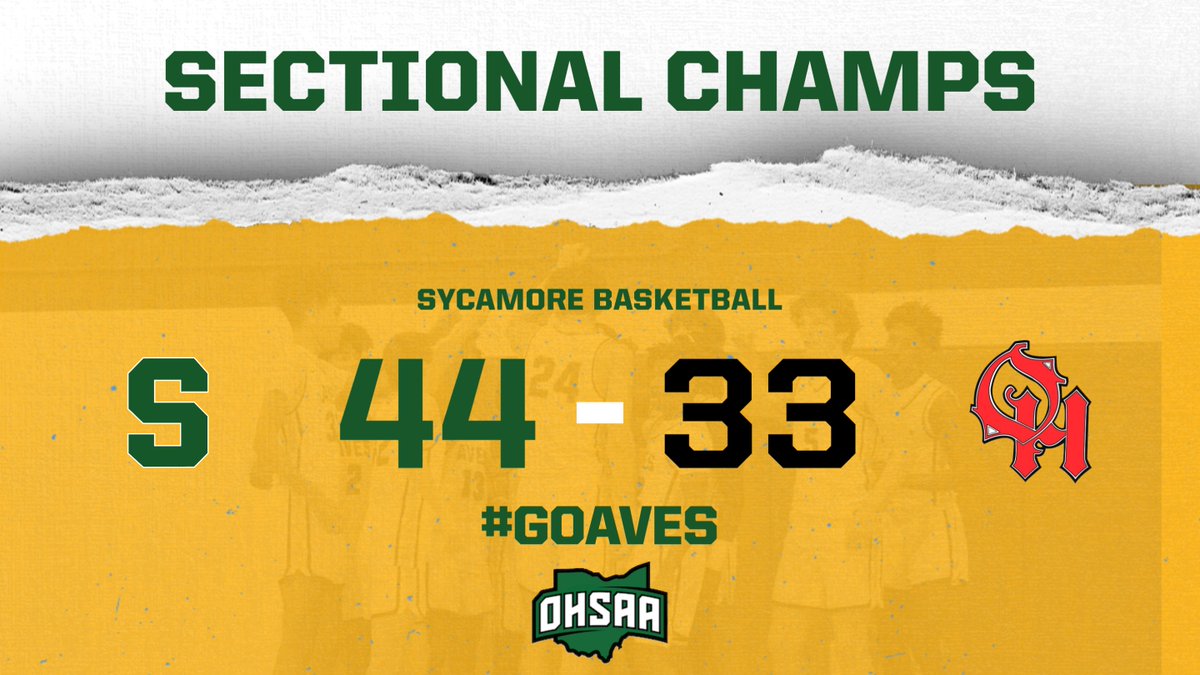 Aves take the Sectional with a victory over GMC opponent Oak Hills! ✈️

Now onto the District Final vs Hamilton, next Sunday, March 10th at the Cintas Center!