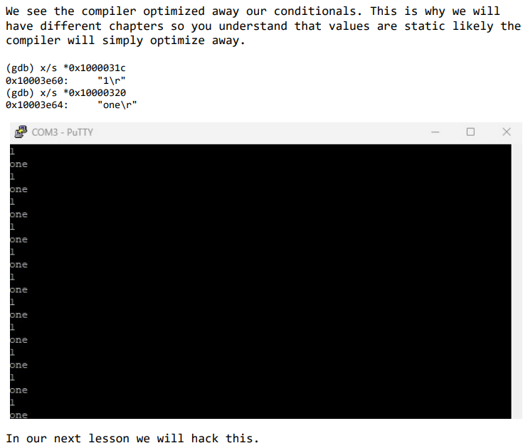 mytechnotalent's tweet image. 🕵️♂️ Diving deep into Chapter 30: Debugging Static Conditionals! Uncover the wizardry of code optimization, reveal secrets encrypted in the vector table. 💻🚀 Brace yourselves for a journey through compiler intelligence! #ReverseEngineering #CodeOptimization github.com/mytechnotalent…