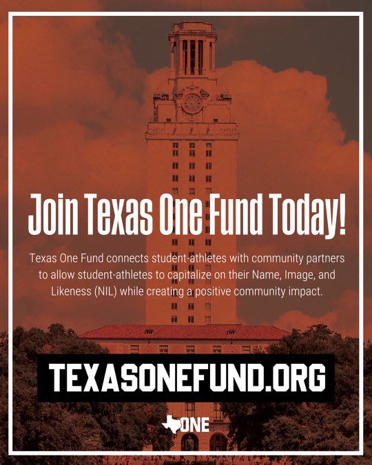 Happy to support @texasonefund & @longhornfoundation To donate visit, bit.ly/3sBnu5D