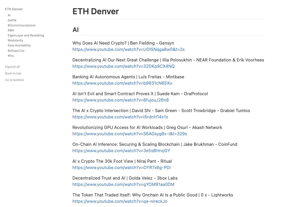 asxn_r's tweet image. 1/ 

We've compiled a list of @EthereumDenver talks sorted by topic. 

You can find it in the tweet below: