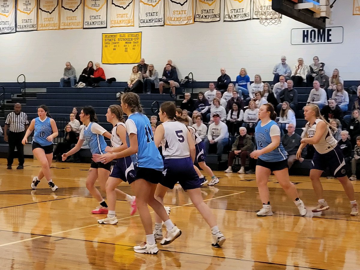 Girls State CYO High School Basketball Tournament game action St. Joseph - Avon Lake Cleveland #1 vs. St. John the Baptist Glandorf Toledo 2. St. Joseph Avon Lake won 49-32!