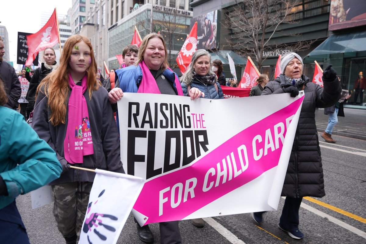 CUPE Ontario joined countless other community groups and unions today as we marched through the streets in the largest International Women's Day march in North America ✊🏾💪🏾 We made it clear that no one is free until we are ALL FREE! 📢🪧 Women united will never be defeated.