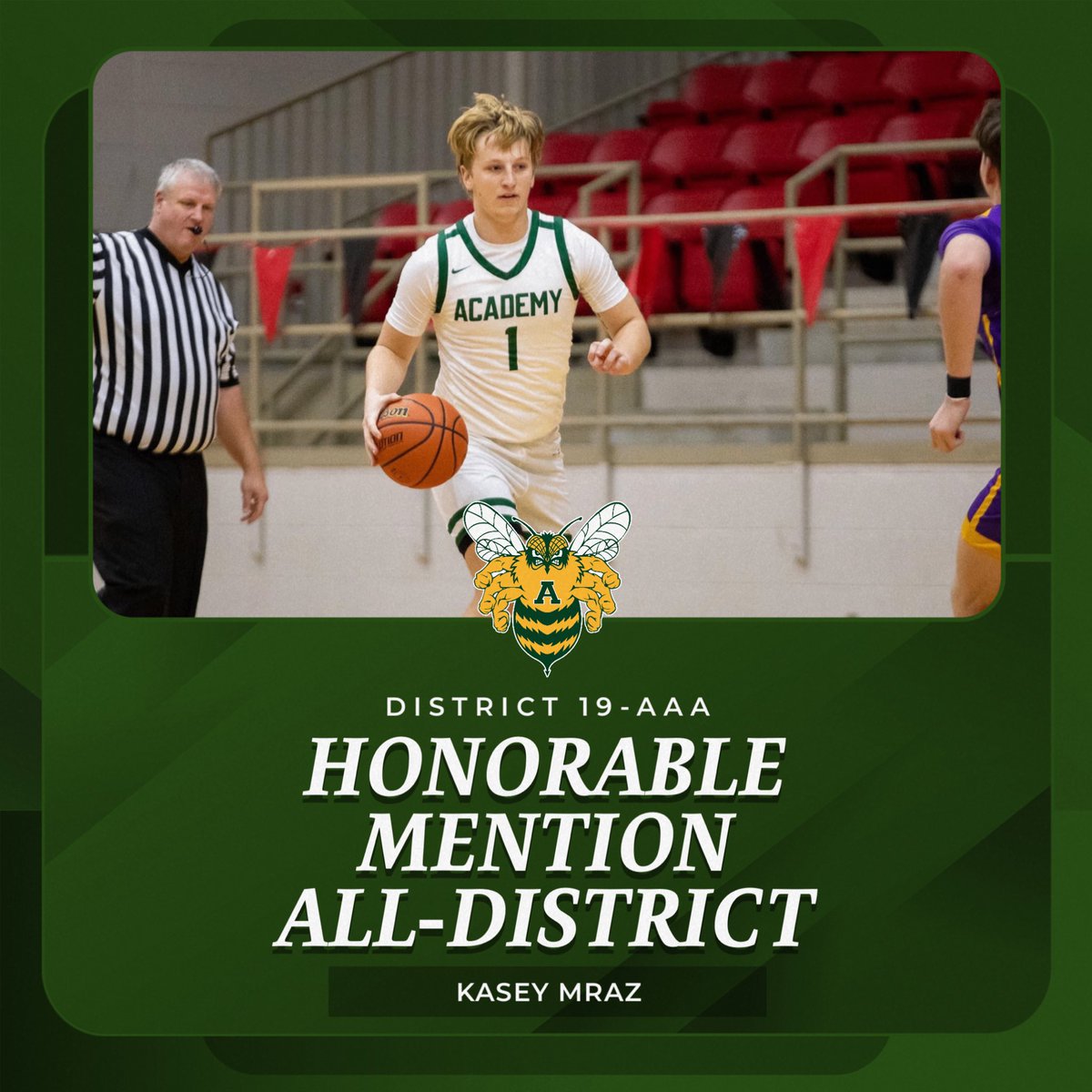Congratulations to Kasey Mraz for being named District 19-AAA Honorable Mention All-District!