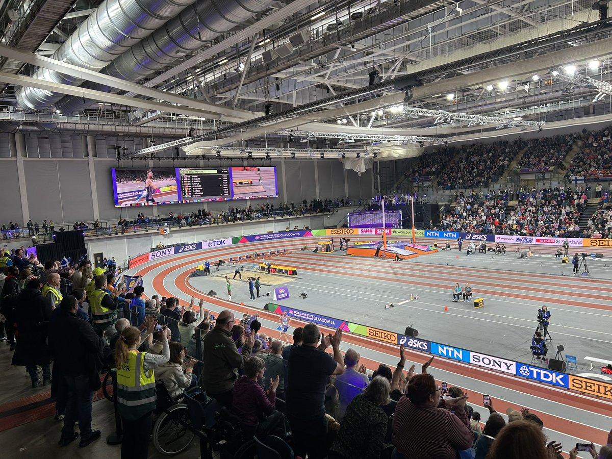 UNBELIEVABLE run from Josh Kerr, the roof has nearly come off the Emirates Arena in Glasgow. He is world indoor 3000m champion. Athletes often talk about the boost of a home crowd atmosphere, it was electric here. He says after he “didn’t want to short change anyone”