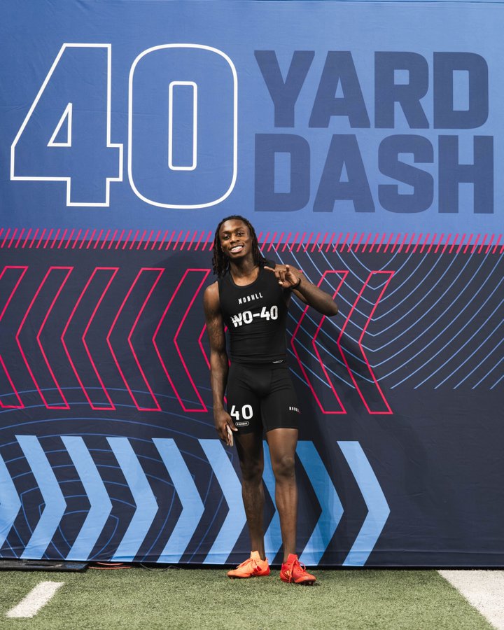 NFLDraft's tweet image. OFFICIAL!

Texas WR Xavier Worthy is the new #NFLCombine 40-yard dash king with a record time of 4.21 seconds!