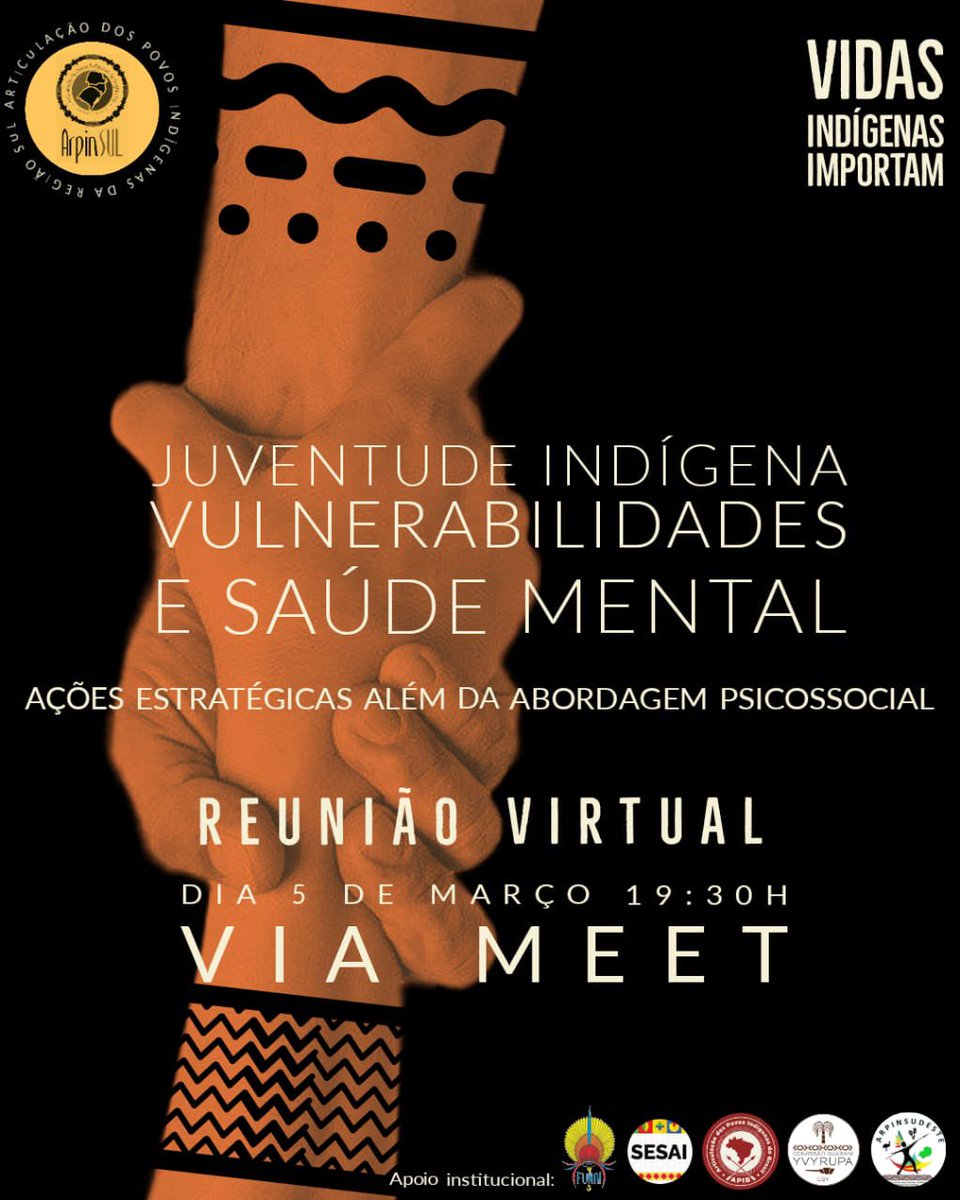 A Arpinsul e suas organizações apoiadoras e instituições governamentais indigenistas convidam para uma reunião interinstitucional virtual no dia 5 de março de 2024 pelo aplicativo Google Meet a partir das 19:30h.