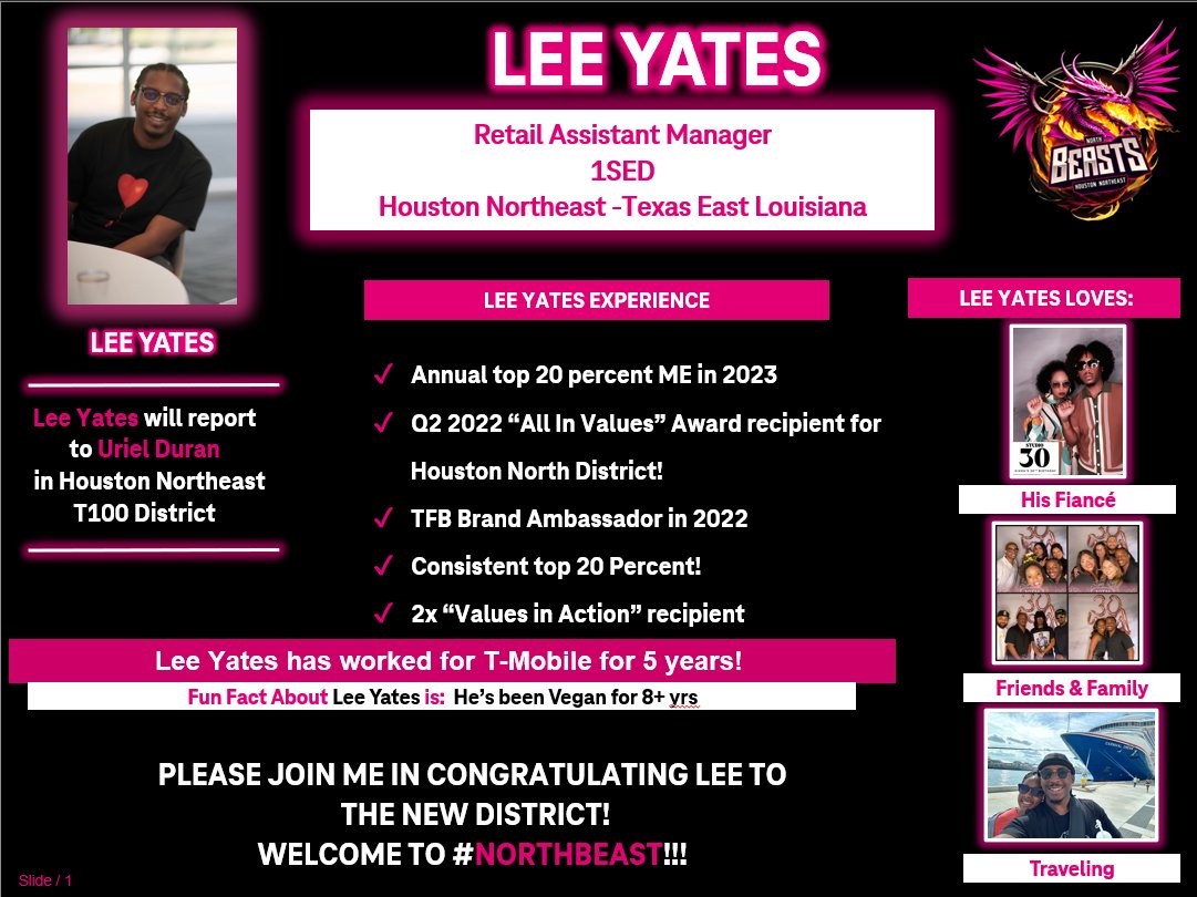 Congratulations Lee Yates!!! Welcome to your next phase of your leadership journey, we are excited to see you shine at Deerbrook!