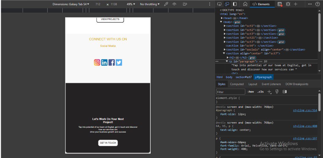 iyanuoyeboade45's tweet image. The web view and the mobile view of oxgital website I am currently working on
Frame 1:Desktop view
Frame2:Samsung galaxy tab S4 view
Frame3:iPhone XR view
Frame4:iPhone12 view 
#mediaquery
#vanillacss