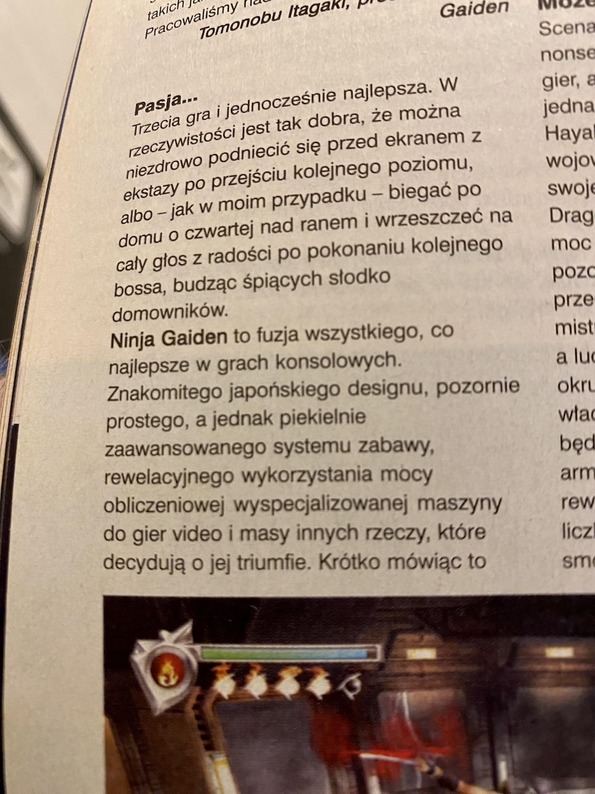 NeoPurasu's tweet photo. Ninja Gaiden obchodzi swoją rocznicę, swego czasu recenzja w Neo Plusie była godnie podlana pasją w najczystszej postaci. Ktoś pytał o ocenę? 9.6 https://t.co/wB1cJaEDyh