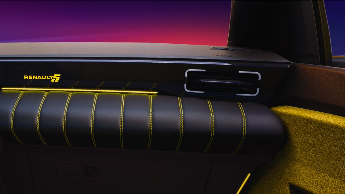 Renault_NL's tweet photo. #Renault 5 #ETech 100% #electric / officiële onthulling
#INTER5CTIVE - de technologie van Renault 5, hier in de noir étoilé, bestaat onder andere uit ChatGPT en reno, de officiële avatar van Renault en je reisgenoot. https://t.co/n6RZCamK0i