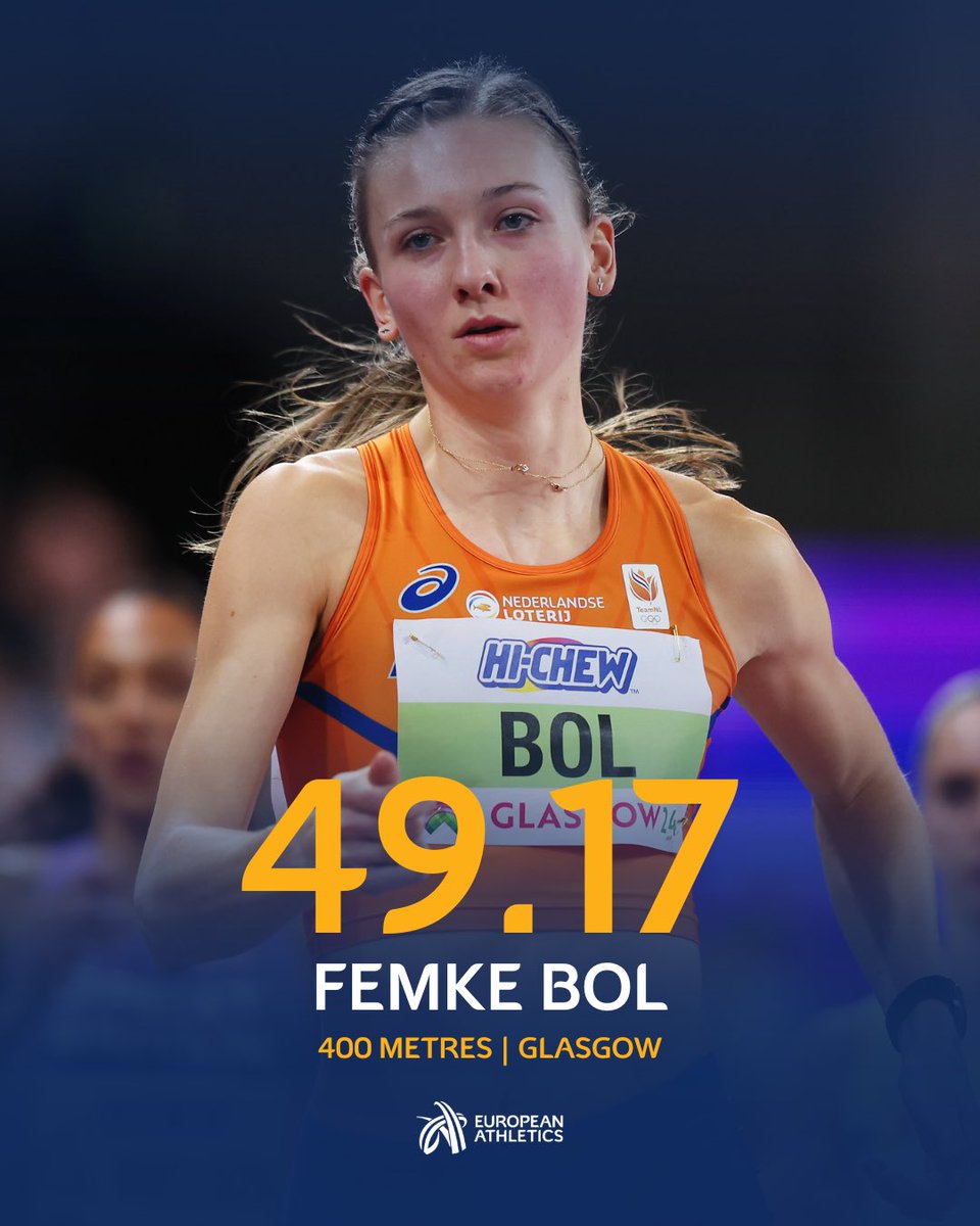 WORLD RECORD! 🚨 

Femke Bol 🇳🇱 improves her world record to 49.17 to win the 400m gold at the World Indoor Championships! 🔥🥵

#WICGlasgow24