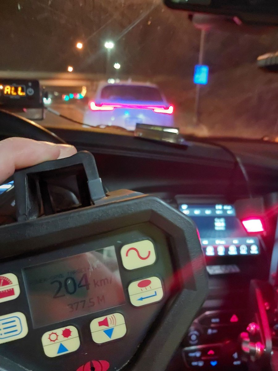 OPP_HSD's tweet photo. "I was only doing it for a few kms" #AuroraOPP stopped a vehicle going 204 km/hr on #Hwy404 NB at Steeles. The 19 yr old female from Mississauga was charged with #StuntDriving and novice driver with a blood alcohol above zero. #30DayLicenceSuspension #14DayVehicleImpound ^nm https://t.co/g1LAXZnROK