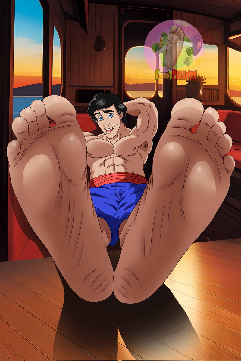 FootParadiseArt's tweet photo. Hi everybody! This is the first time we draw this character. Prince Eric is beautiful! 😍 
Comm done for @CartoonDudeFeet https://t.co/dYytNoSc9a