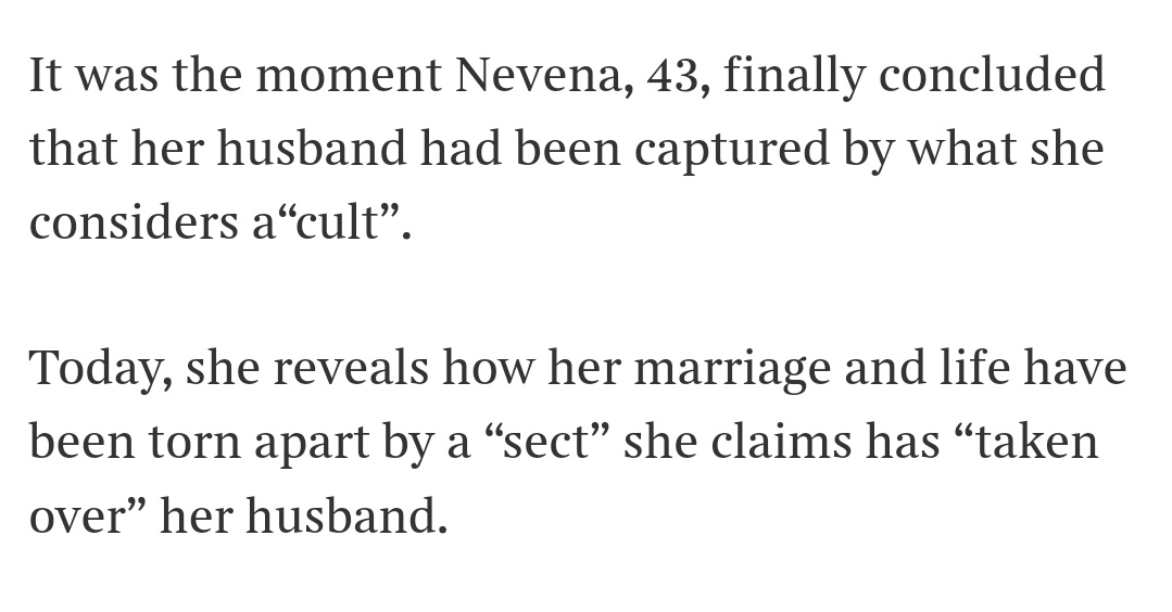 Nullen80's tweet image. Nevena Bridgen fully believes Andrew has been captured by a cult according to the recent Times article.