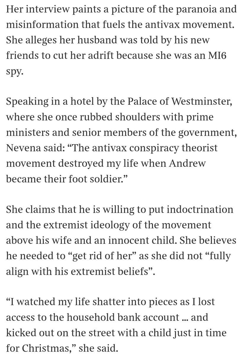 Nullen80's tweet image. Nevena Bridgen fully believes Andrew has been captured by a cult according to the recent Times article.